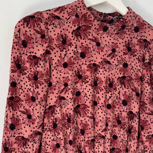 Zara Floral Long Sleeve Ruffle Dress - Picture 3 of 11